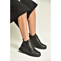 Fox Shoes Z555126003 Siyah Hakiki Deri Rahat Taban Kadın Bot