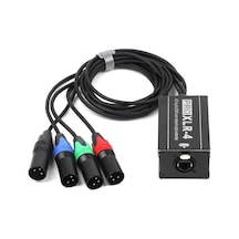 Metabagua Rj45 - 4 Kanal Xlr Ses 3 Pin Ayırıcı Erkek Ip1jzu Açık Sarı