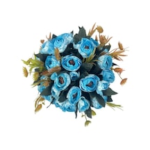 Yapay Çiçek Krem Antik Saksıda Mavi Erengül 23cm