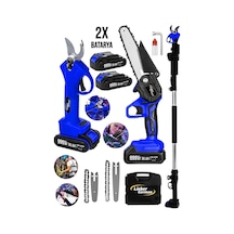 Lieber German Lg026 3ın1 Blue Set 21volt Teleskopik Akülü Dal Kesme Makası Ve Budama Bıçkı Testere Makinesi