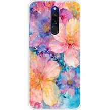 Redmi 8 Uyumlu Renkli Çiçekler Sulu Boya Baskılı Silikon Kılıf Renkli Redmi 8 Uyumlu Renkli Çiçekler Sulu Boya Baskılı Silikon Kılıf Renkli