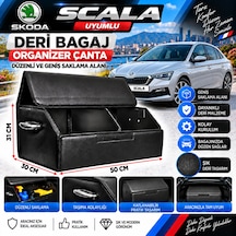 Skoda Scala Uyumlu Oto Bagaj Organizeri Deri Bagaj Kutu Çanta 1