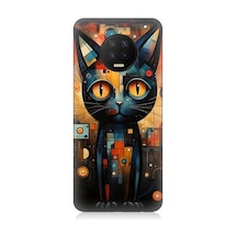 Infinix Note 7 Uyumlu Kara Kedi Desenli Silikon Kılıf