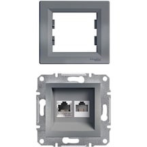 Schneider Asfora Çelik Rj-11+Rj45 Cat-3+Cat-6 Çerçeveli
