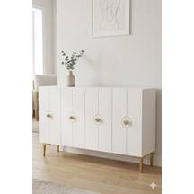 Ka1235bg Enlem Konsol Ve Tv Sehpası Beyaz-gold 120cm