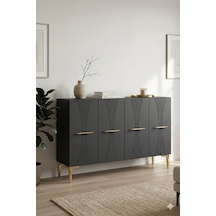 Ka1232ag Slim Konsol Ve Tv Sehpası Antrasit -gold 120cm Antrasit-gold