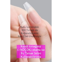 100 Adet Small Küt Orta Uzunlukta Jel Protez Tırnak Tips Small