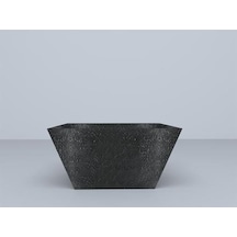 Nuano Consept Royal Serisi Yuvarlak Saksı Siyah 30x15
