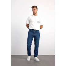76101-73602 Erkek Slim Taper Slim Leg Denim Pantolon 76101-73602 Dark Blue Black