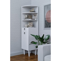 Köşe Dolabı 2 Kapaklı Bölmeli Çok Amaçlı Raf