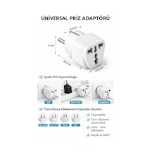 Lexroo Universal Priz Adaptörü Seyahat Tipi Çoklu Girişli Fiş Dönüştürücü Eu Us Uk Au Uyumlu 220v