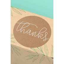 Kraft Beyaz Thanks Sticker 3x3cm St2340 Çok Renkli