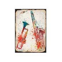 Bedeko Üflemeli Çalgılar Art Mdf Poster 35 Cm X 50 Cm