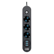 Piranha 3395 Termal Akım Korumalı 3 USB li Priz