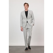 İmza Taş Rengi Kendinden Desenli Mono Yaka 6 Drop Slim Fit Takım Elbise 1001260162 İmza Taş Rengi Kendinden Desenli Mono Yaka 6 Drop Slim Fit Takım Elbise 1001260162
