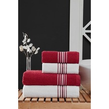 Elvin 4'lü Banyo Havlusu Seti 50x90 + 70x140 Cm Bordo