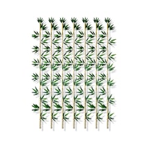 Cihan Çiçekçilik Yapay Yapraklı Dekoratif Bambu Çubuğu 170 Cm 7 Adet Islak Doku Çok Renkli