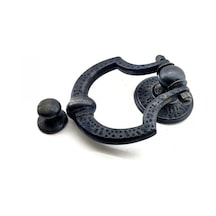 Antika Tarz Dekoratif Pirinç Dövme Kapı Tokmağı, Taktak - 150x105 Mm, Oksit Standart