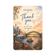 Sydney Temalı Thank You Kartı 8x5 Cm Sipariş Teşekkür Kartı Paket Içi Not Kartı 100 Adet