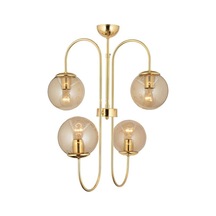 Sosa 4'lü Gold Bal Camlı Avize Çok Renkli