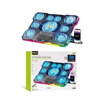 Miaxtreme Siyah Rgb 9 Fanlı Lcd Ekranlı 10-19" Inç 2.400rpm Telefon Tutacaklı Notebook Dizüstü Soğutucu Stand