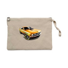 Ford Mustang Mach 1 Krem Clutch Astarlı Cüzdan / El Çantası Krem