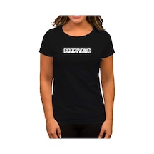 Scorpions Logo Yazı Siyah Kadın Tişört Siyah