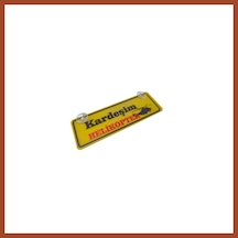 Bezos Kardeşim Helikopter Yazılı Sarı Dekor Plaka Vantuzlu Cam Süsü 22x7.5cm Kh2 Pro