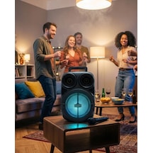 Hubrendy Tekno Bluetooth Taşınabilir Karaoke Hoparlör 6.5 İnç Mikrofonlu Rgb Işıklı Usb Tf Kart Dest