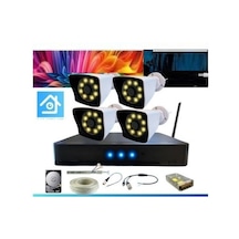 5 Mp Lens 2 Mp 1080p Gece Renkli 4 Kameralı Wıfı Özellikli Kamera Seti 2 Tb Hdd