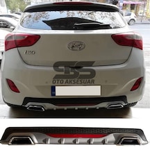 Hyundai İ30 Difüzör Arka Tampon Eki 2 Egzoz Çıkışlı Gri Reflektörlü