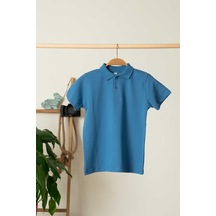 Polo Yaka Erkek Çocuk T-shirt - İndigo