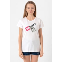 Mr Beast Dollar Bill Beyaz Kadın Bisikletyaka Tshirt Beyaz