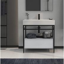 Orka Vegas 80 Alt Modül + Lavabo Beyaz Mat Beyaz Diğer