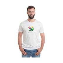 Super Mario And Friends Baskılı Beyaz Erkek Tshirt