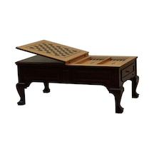 Masifart Rustik Tavla Orta Sehpa Koyu Ceviz