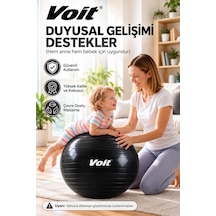 65 cm Pilates Topu Pompa Dahil Fitness ve Denge Egzersiz Topu Siyah