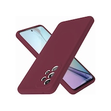 Samsung Galaxy A72 Uyumlu Silikon Kılıf - Pastel Renk Tonu Kamera Korumalı Esnek Kapak - Bordo
