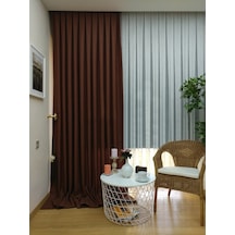 Evdepo Home Keten Sütlü Kahve Fon Perde Tek Kanat Sütlü Kahverengi