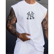 Altamira Erkek Ny Baskılı Oversize Kolsuz T-shirt 001