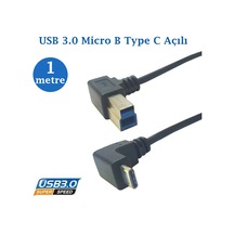 Type C Erkek Usb 3.0 B Erkek Data Kablosu 1 Metre