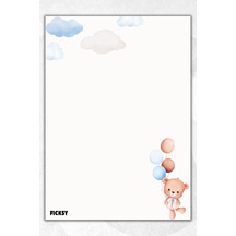A5 Ayıcık Bloknot Çizgisiz Defter - 50 Yaprak - Memopad - Notepad - Not Defteri - Not Kağıdı - 0876 Çok Renkli