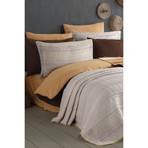 İn Line Çift Kişilik Yatak Örtüsü Seti - Bej