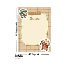 Mantar Karakterli A5 Defter 45 Yaprak Çok Renkli
