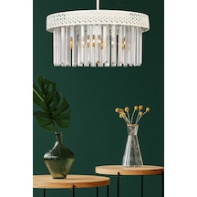 Begüsa Sitrus 4.lü Beyaz Lux Kristal Taşlı Avize
