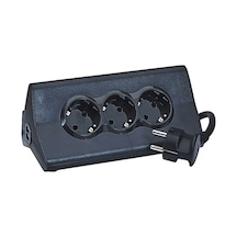 Legrand 694811 2 Usb Şarj Çıkışlı 3'lü Akım Korumalı Priz 1.5 Metre Siyah