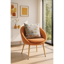 Desenli Elyaflı Minder Gri 45x45 Gri