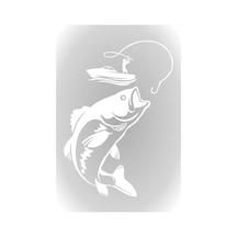 Beyaz Balıkçı Sticker Fisherman Oto Araba Sticker