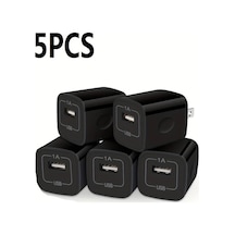 Willowhaven 5 Adet Siyah 5w Usb Duvar Şarj Cihazı Hızlı Şarj Çoklu Port Ev Ofis Siyah
