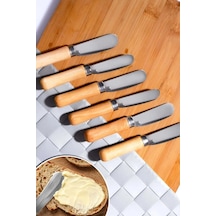 Ahşap Bambu Saplı 6 Adet Lüx Tereyağı Reçel Kahvaltı Bıçağı 11cm Kahvaltı-bıcagı Ahşap